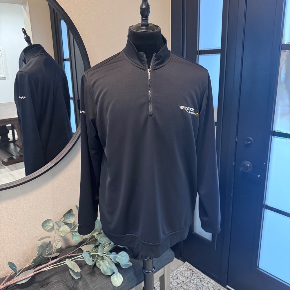 Adidas Golf Mens Climalite Quarter Zip Pullover Black TaylorMade RBZ Stage 2 L